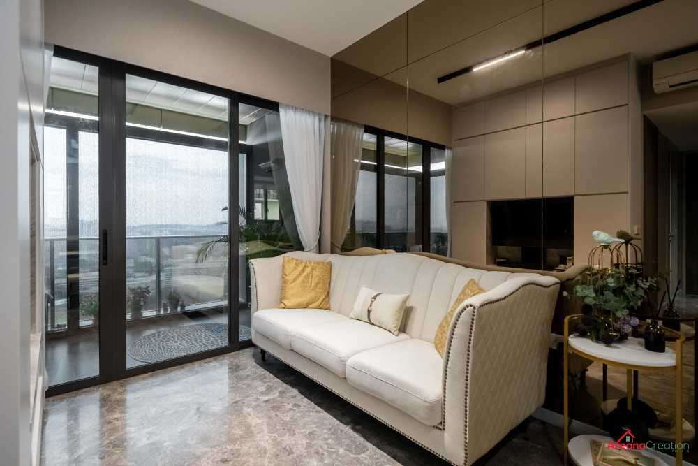 Modern Living Room with TV Console and Feature Wall