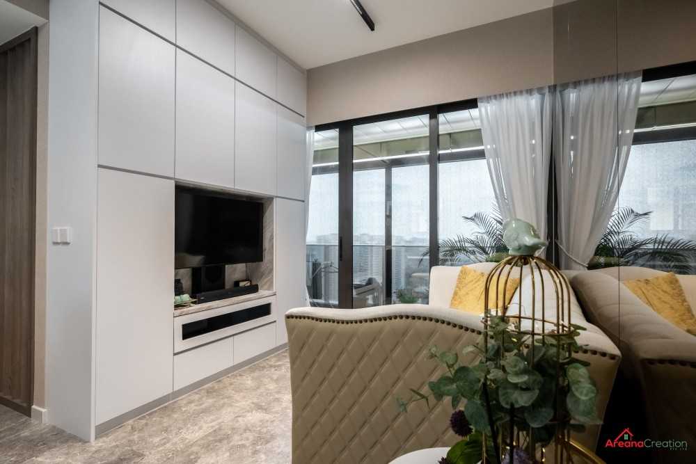 Modern Living Room with TV Console and Feature Wall
