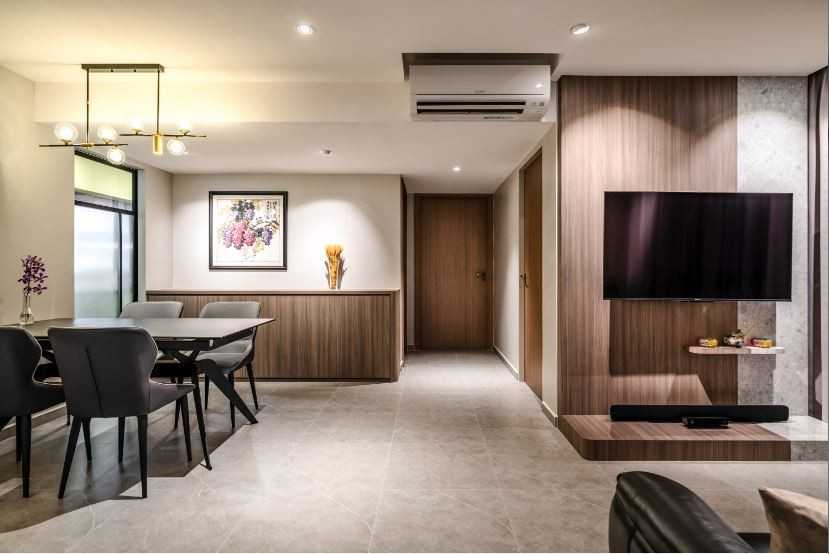Modern Living Room with Feature Wall and Sofa