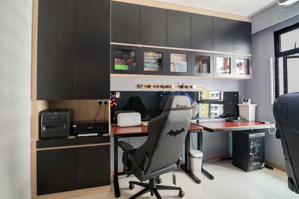 Scandinavian Study with Desk and Storage Cabinets