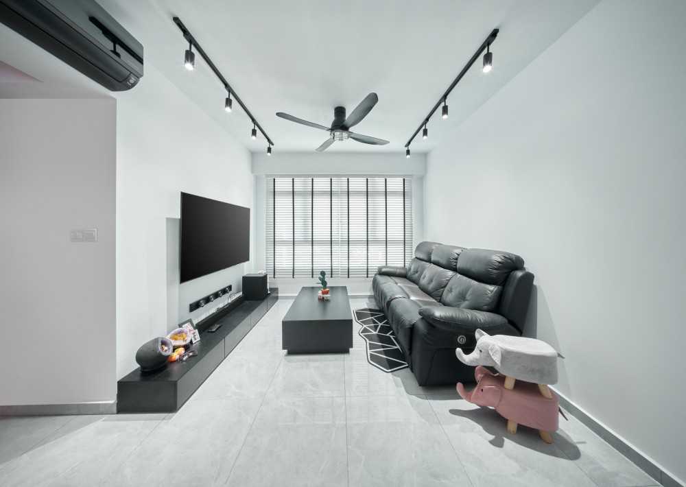 Modern Living Room with TV Console and Sofa