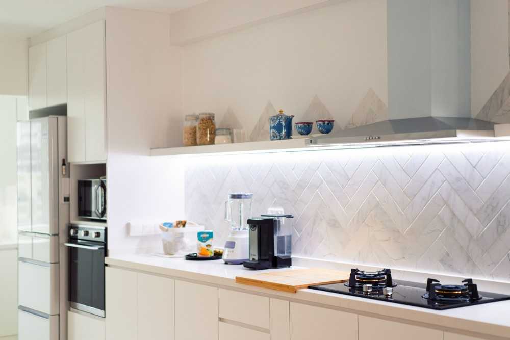 Minimalist Kitchen with Countertop and Cupboard