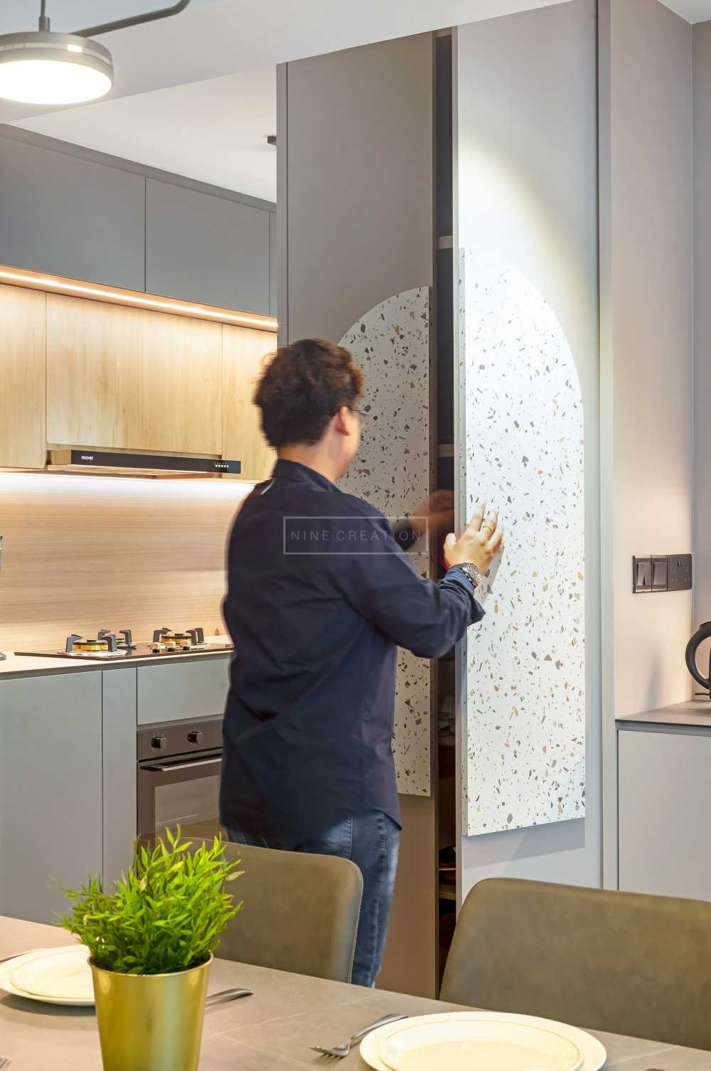 Contemporary Pantry with Console Table and Tableware