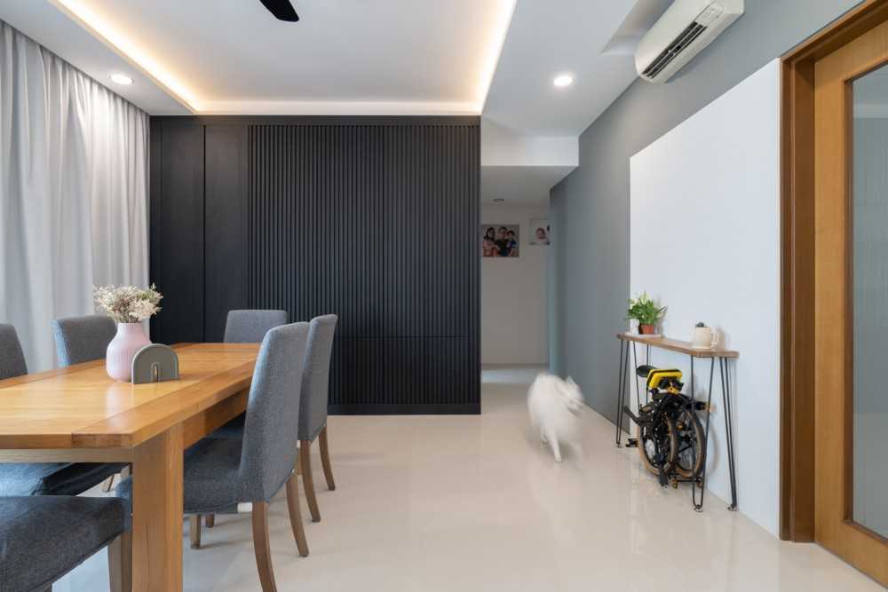 Modern Dining Room with Feature Wall and Cove Lighting