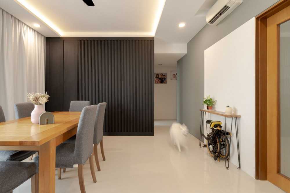 Modern Dining Room with Feature Wall and Cove Lighting