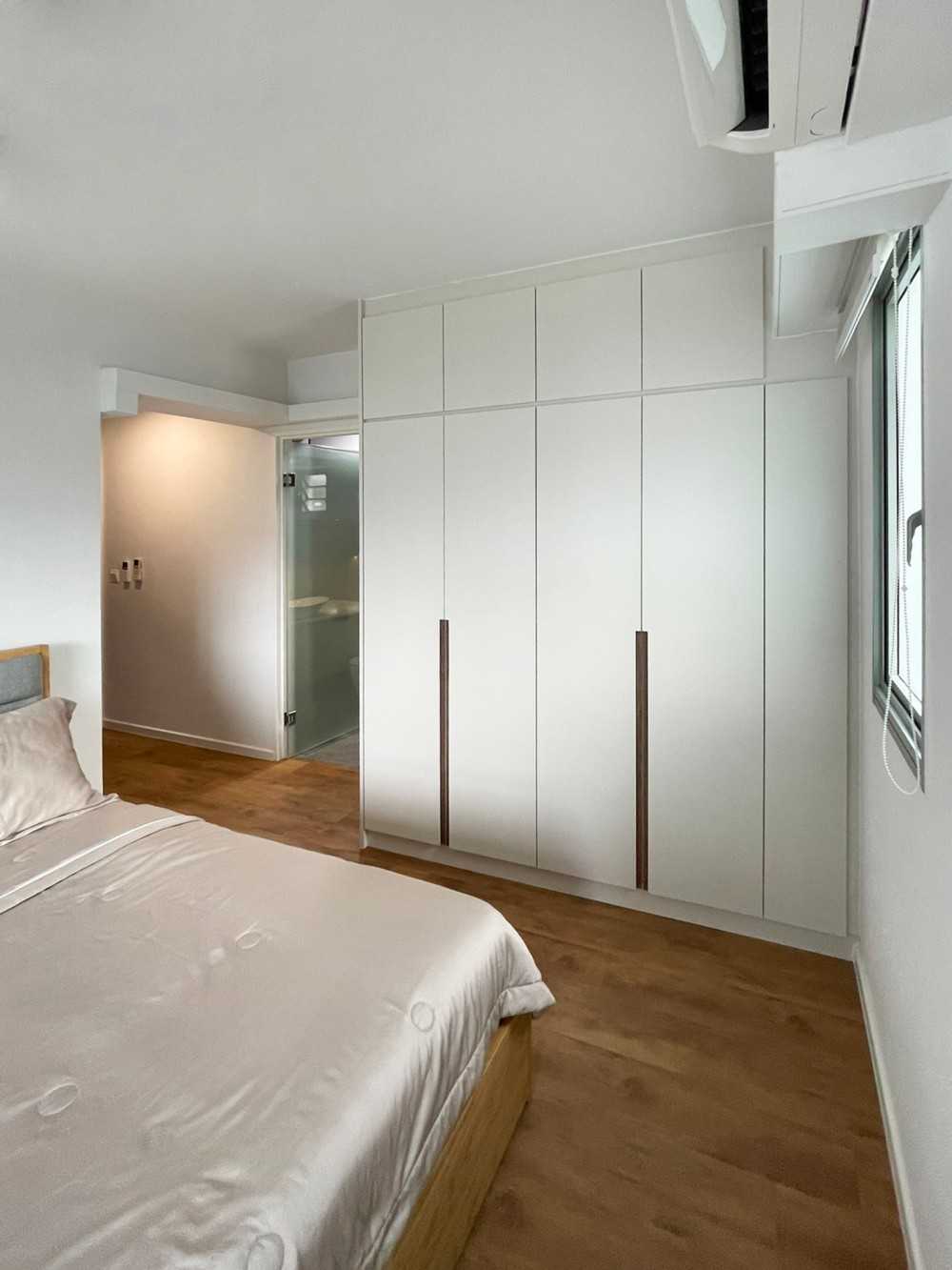 Scandinavian Bedroom with Wardrobe and Window Seat