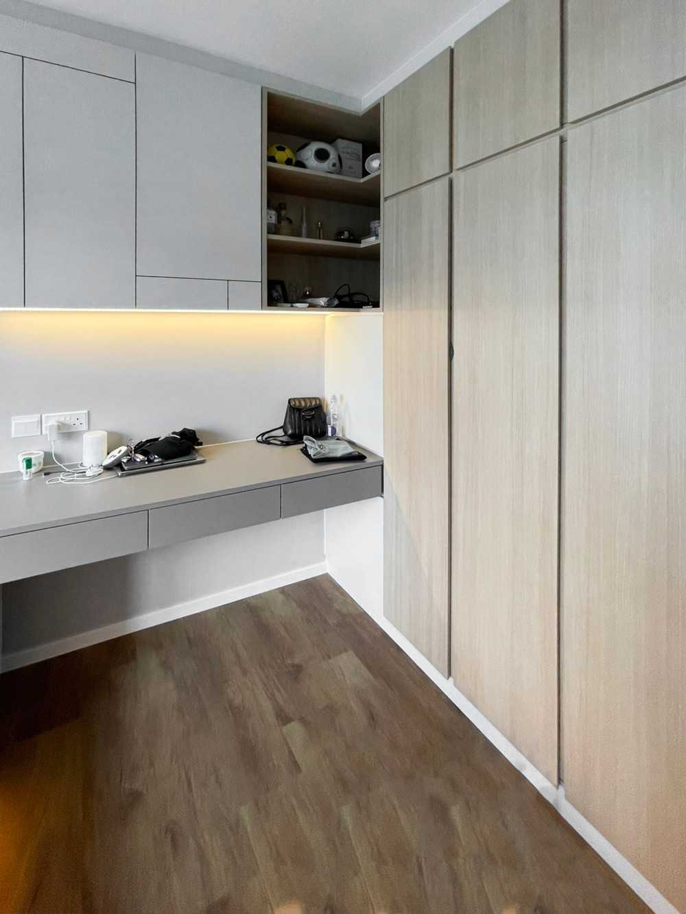 Scandinavian Bedroom with Wardrobe and Bedroom Dresser