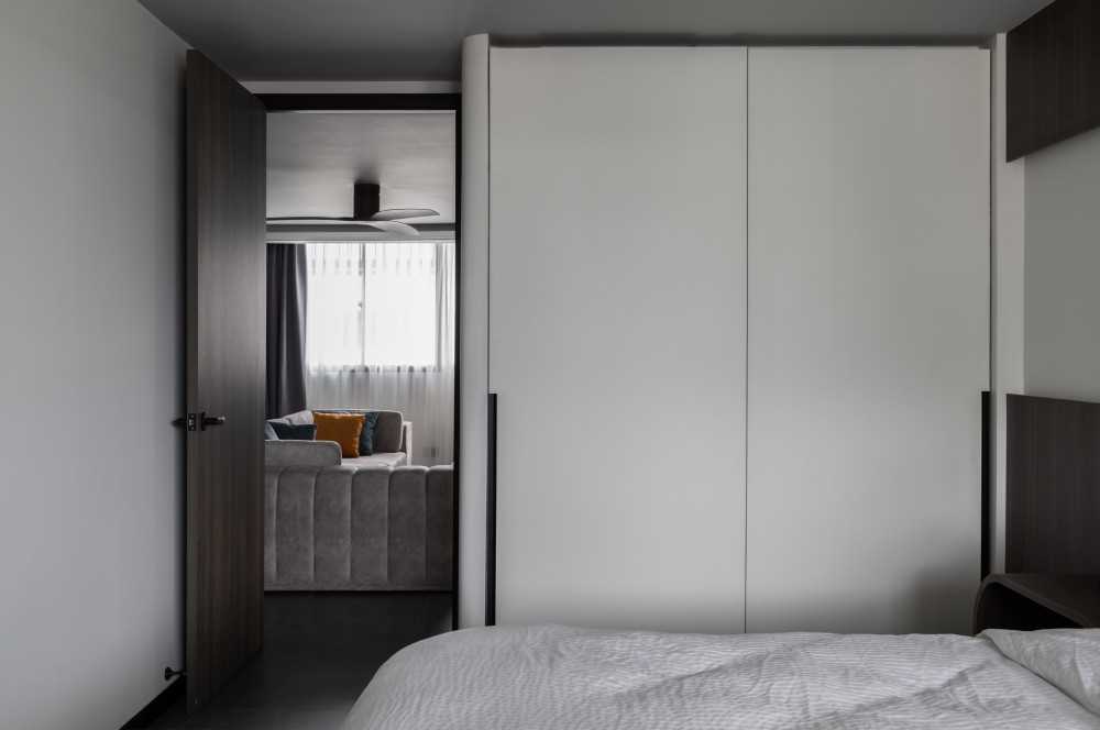 Contemporary Bedroom with Cupboard and Doors