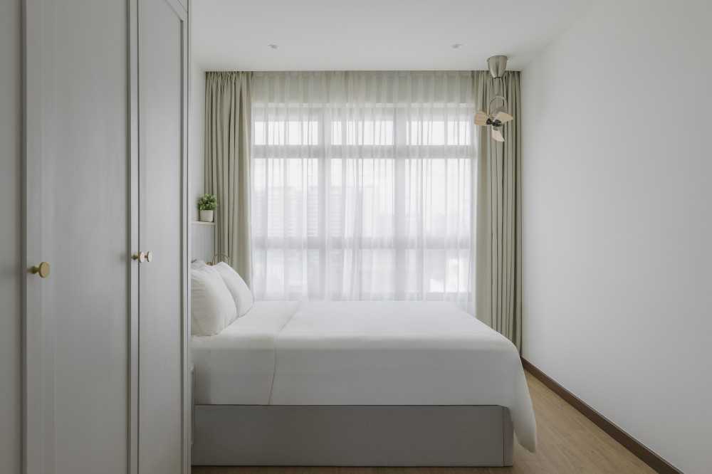 Scandinavian Bedroom with Wardrobe and Ceiling Fan