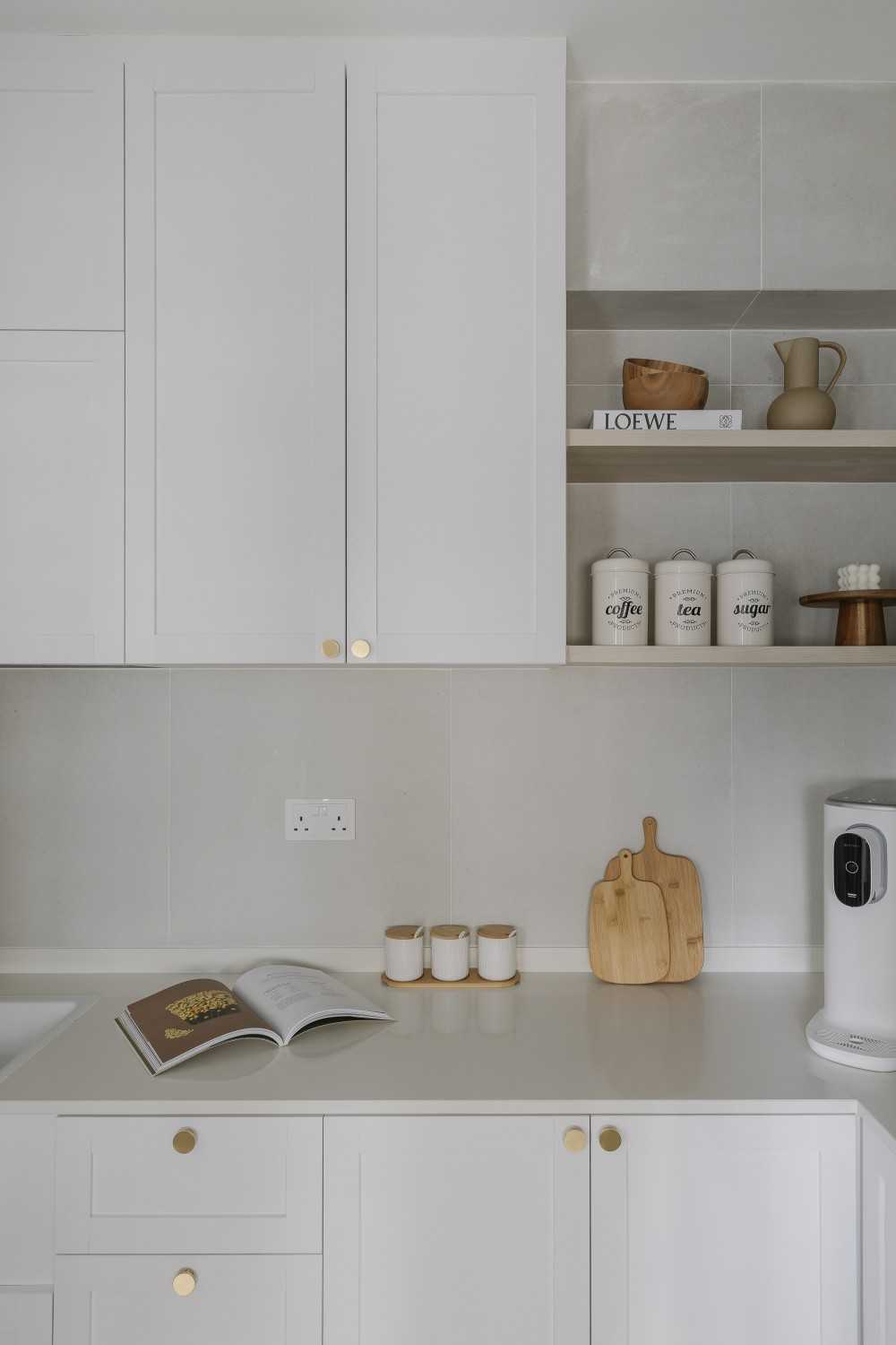 Scandinavian Kitchen with Countertop and Kitchen Island