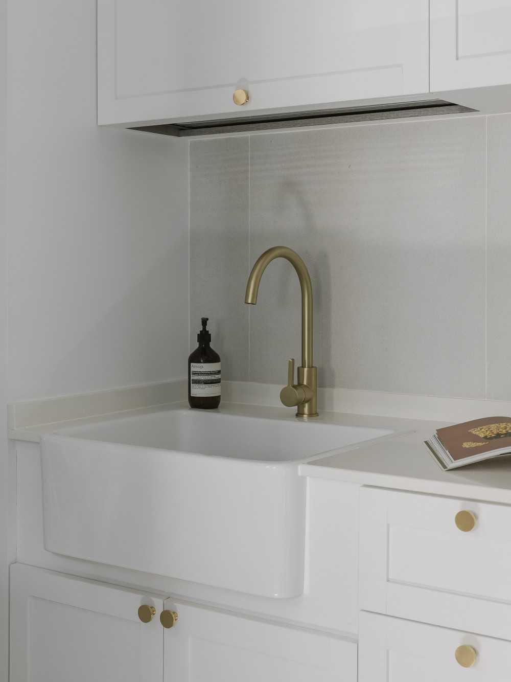 Scandinavian Kitchen with Countertop and Kitchen Island