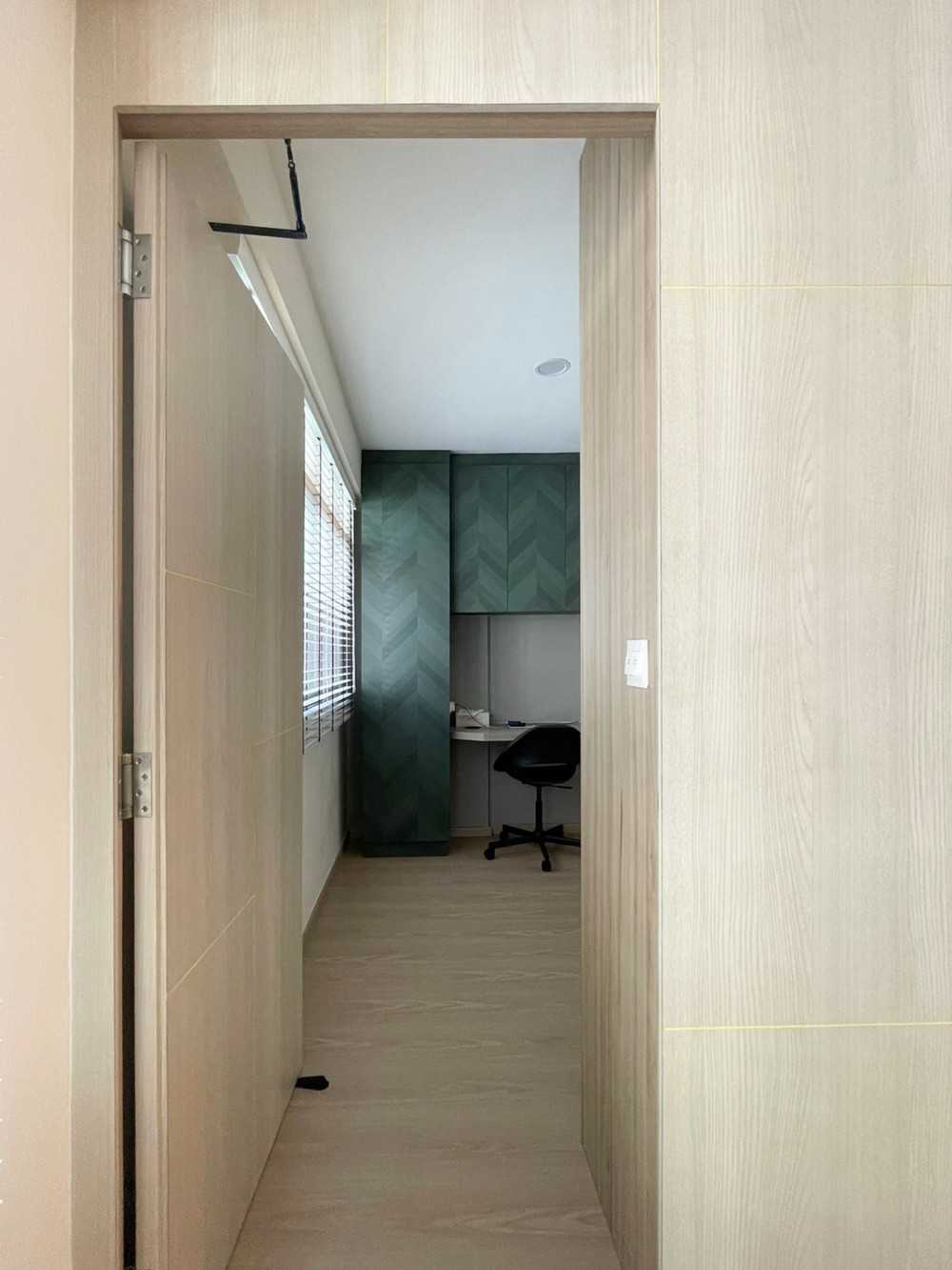 Scandinavian Bedroom with Feature Wall and Paintings
