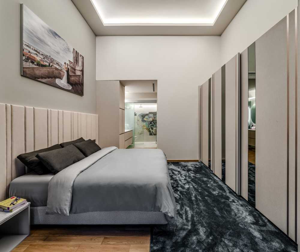 Contemporary Bedroom with Wardrobe and Sliding Wardrobe