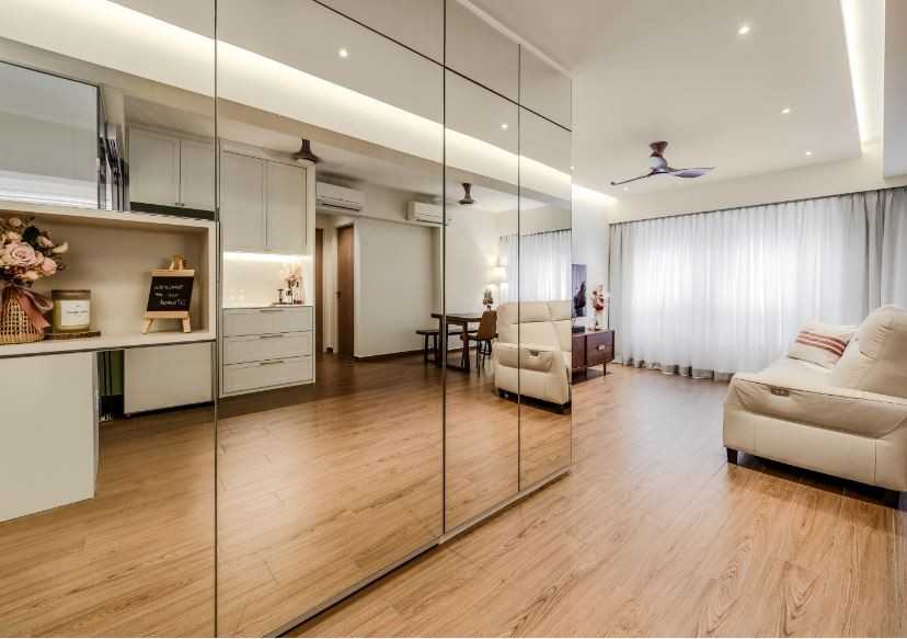 Modern Living Room with Cove Lighting and TV