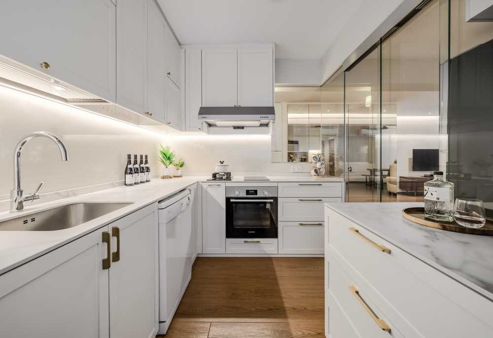 Modern Kitchen with Cupboard and Kitchen Accessories