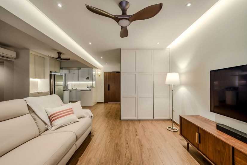 Modern Living Room with Cove Lighting and Sofa