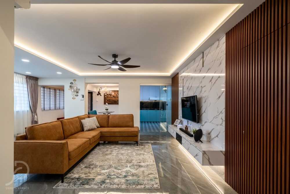 Modern Living Room with TV Console and Feature Wall