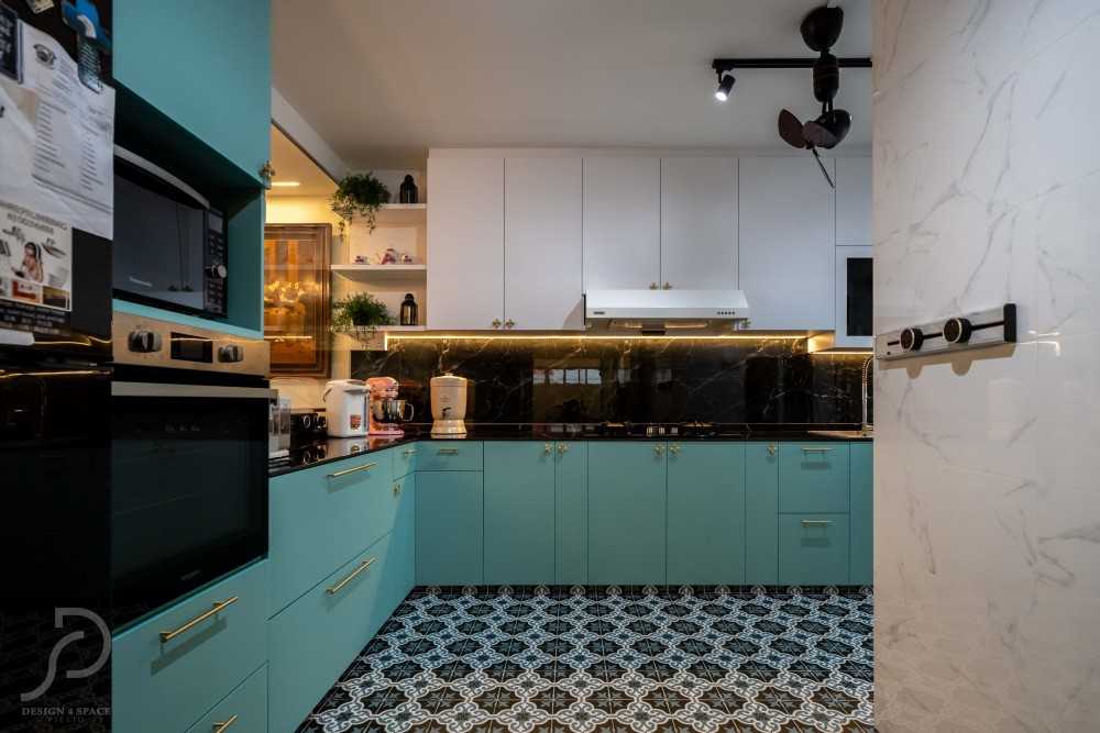 Modern Kitchen with Countertop and Vinyl Flooring