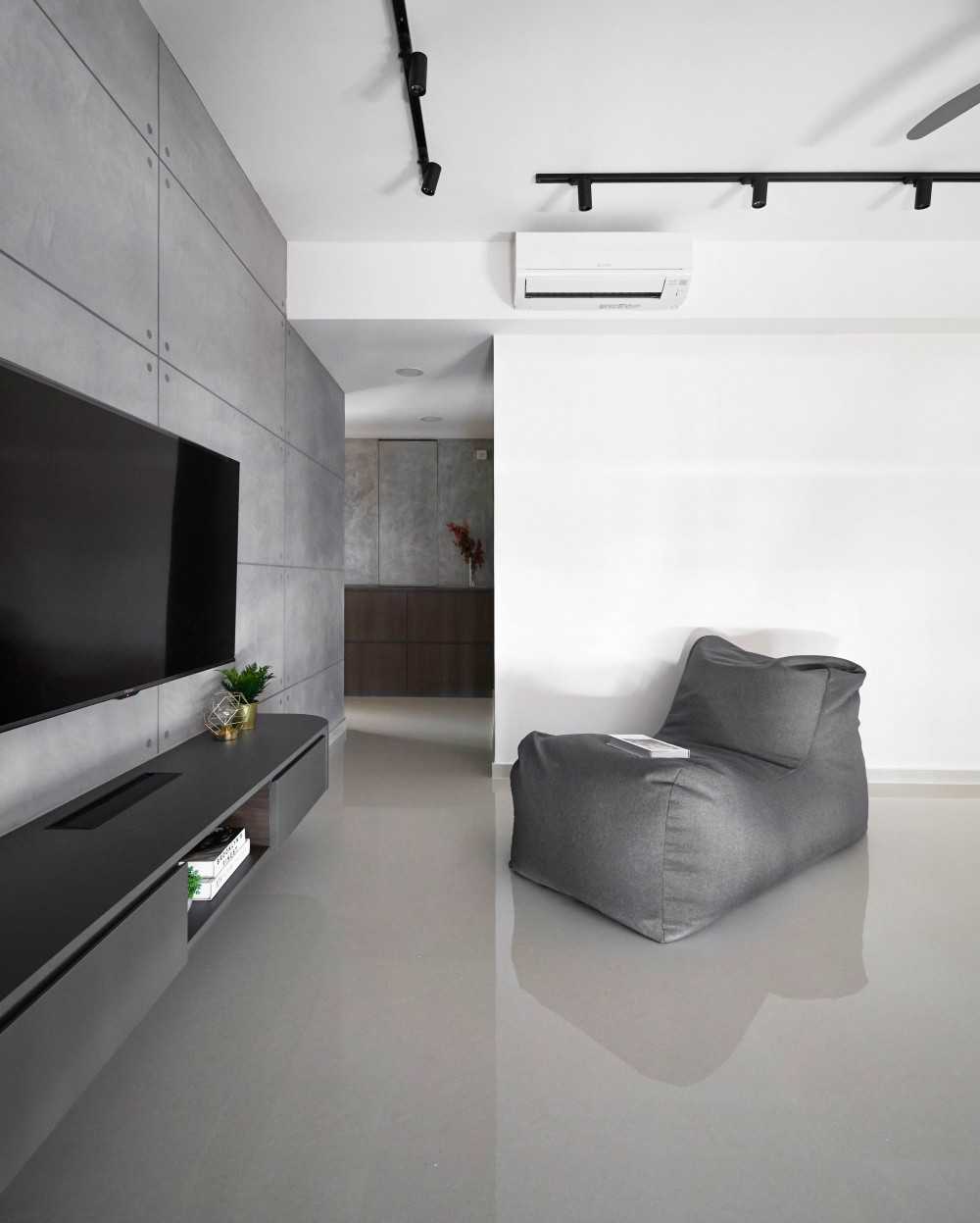 Contemporary Living Room with TV Console and Storage Cabinets