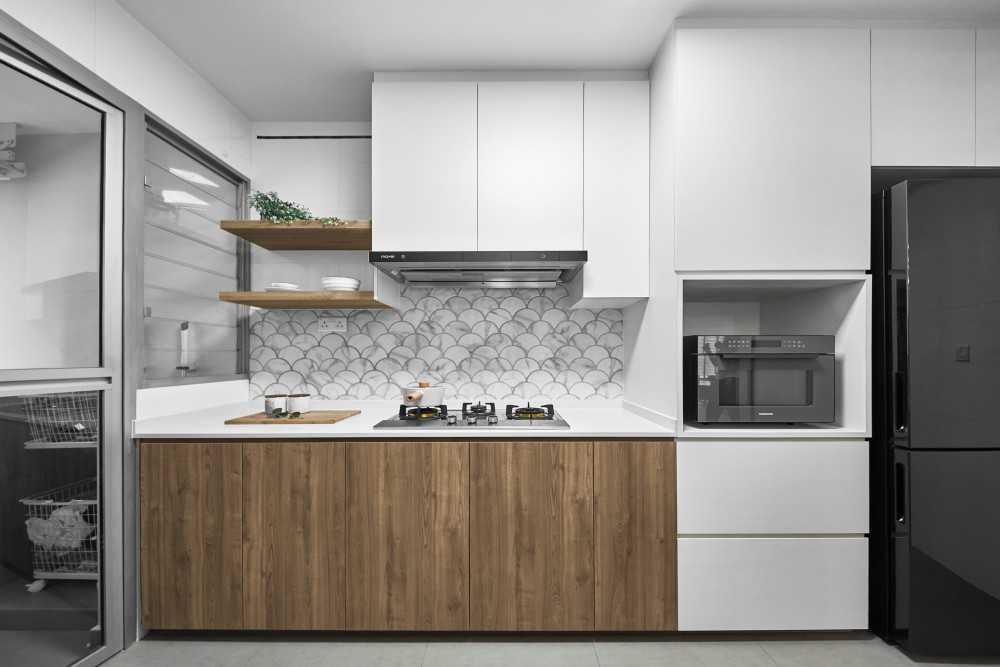 Contemporary Kitchen with Countertop and Storage Cabinets