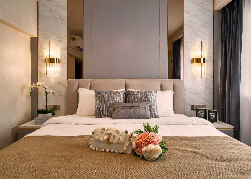 Modern Bedroom with Built-in Bed and Bedroom Dresser