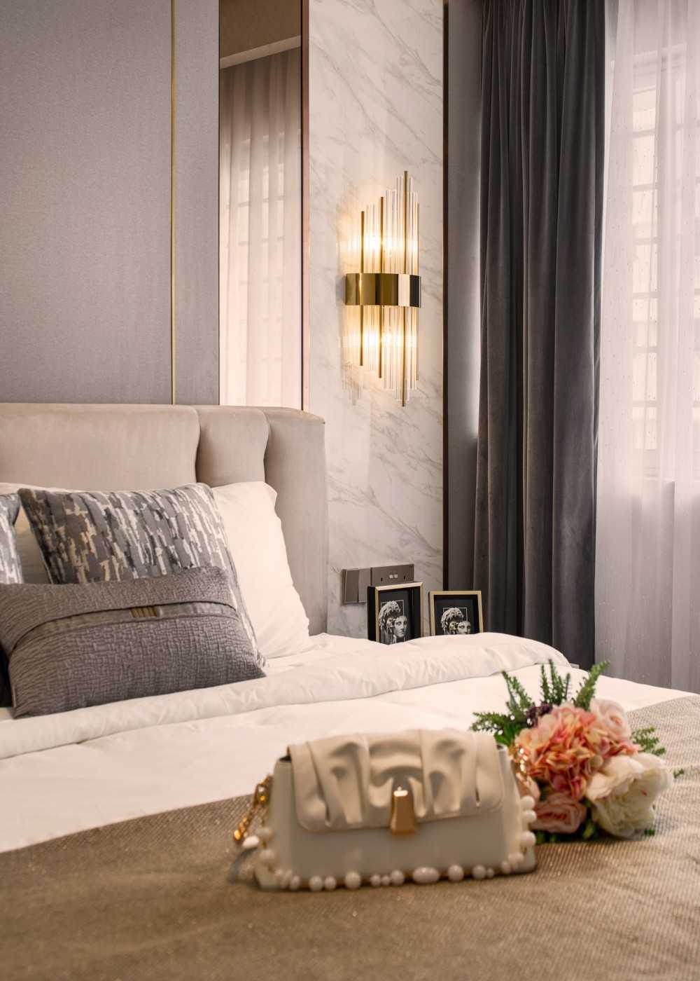 Modern Bedroom with Built-in Bed and Bedside Table