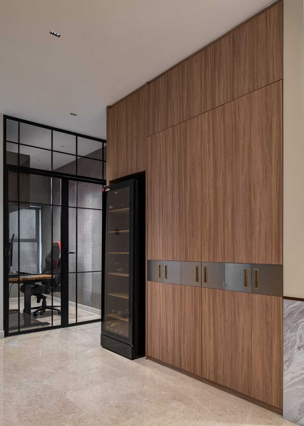 Modern Pub with Bar Counter and Seating Bench