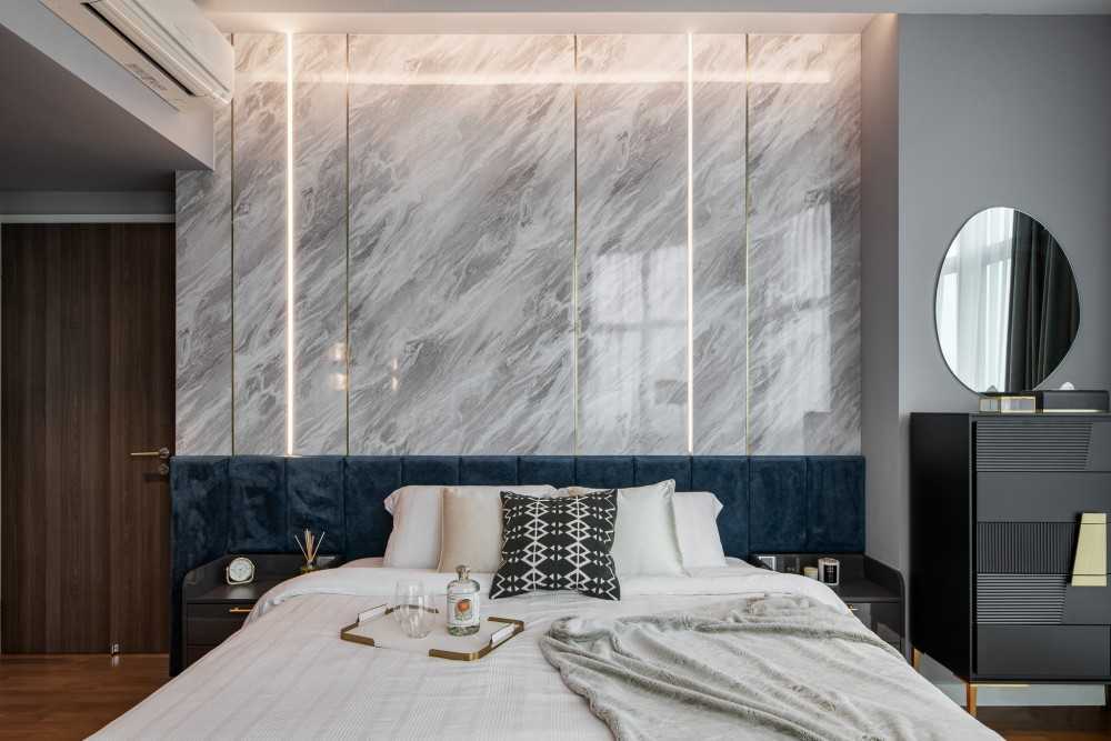 Modern Bedroom with Built-in Bed and Bedroom Dresser