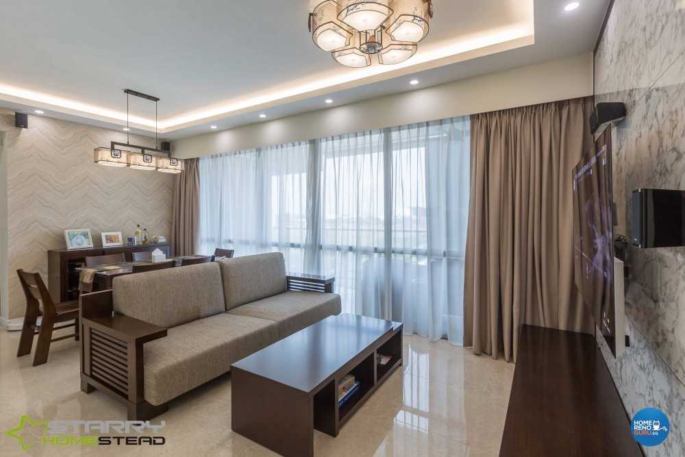 Modern Living Room with TV Console and Feature Wall