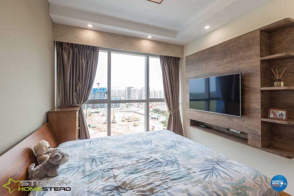 Modern Bedroom with TV Console and Bedside Table