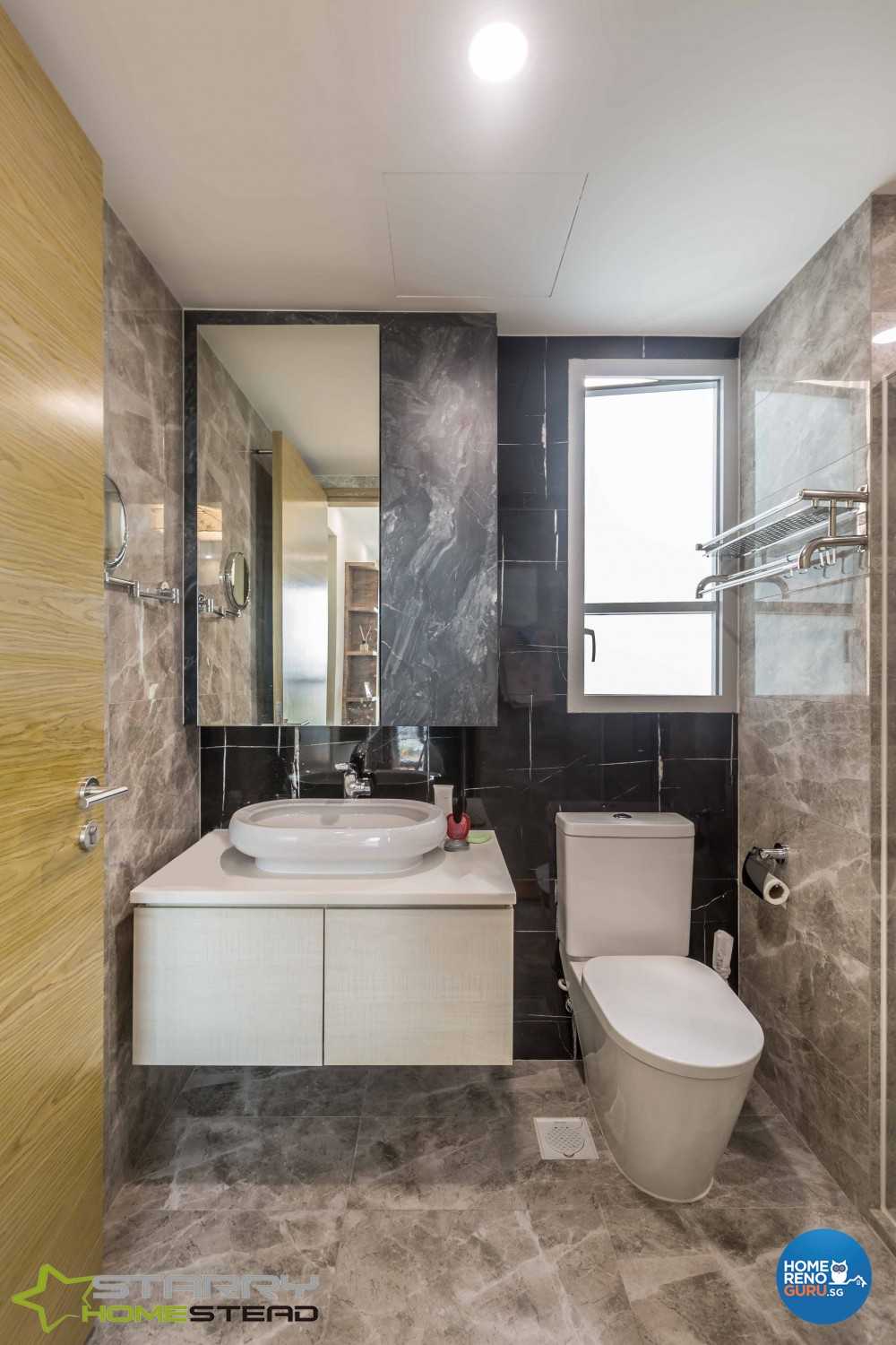 Modern Bathroom with Mirror and Vanity Counter