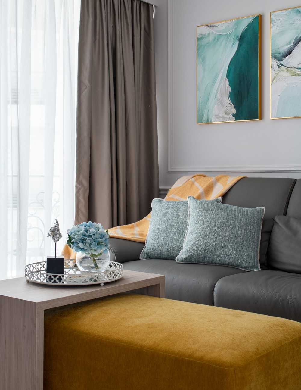 Modern Living Room with TV Console and Feature Wall