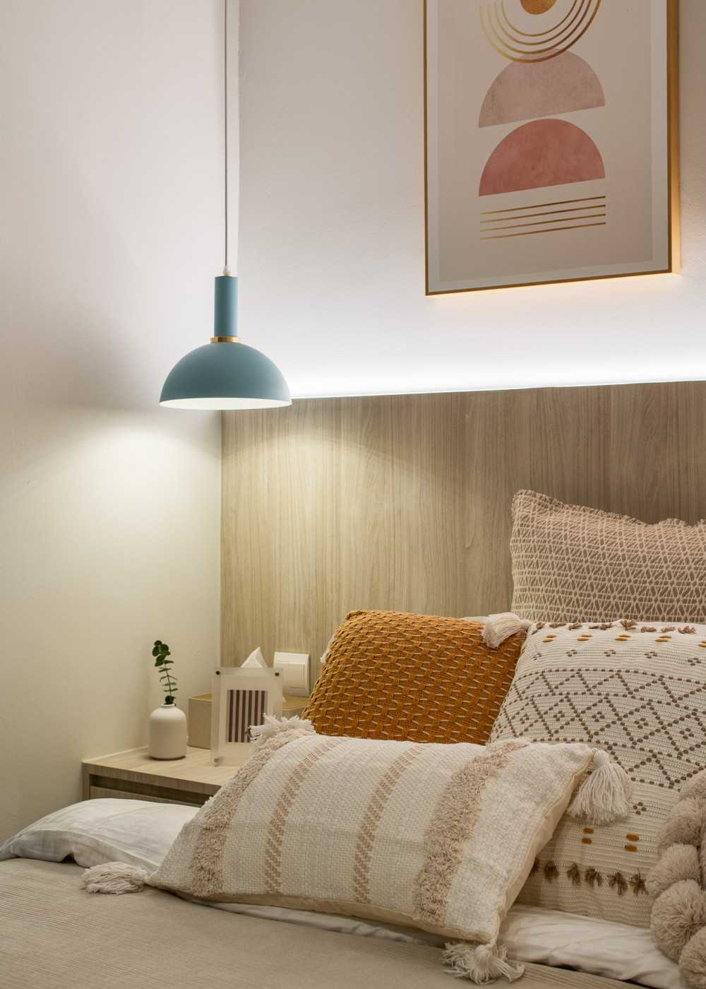 Scandinavian Bedroom with Wardrobe and Built-in Bed