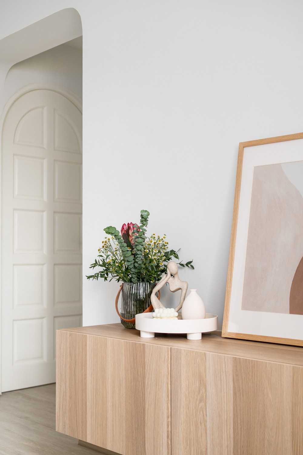 Scandinavian Living Room with TV Console and Sofa