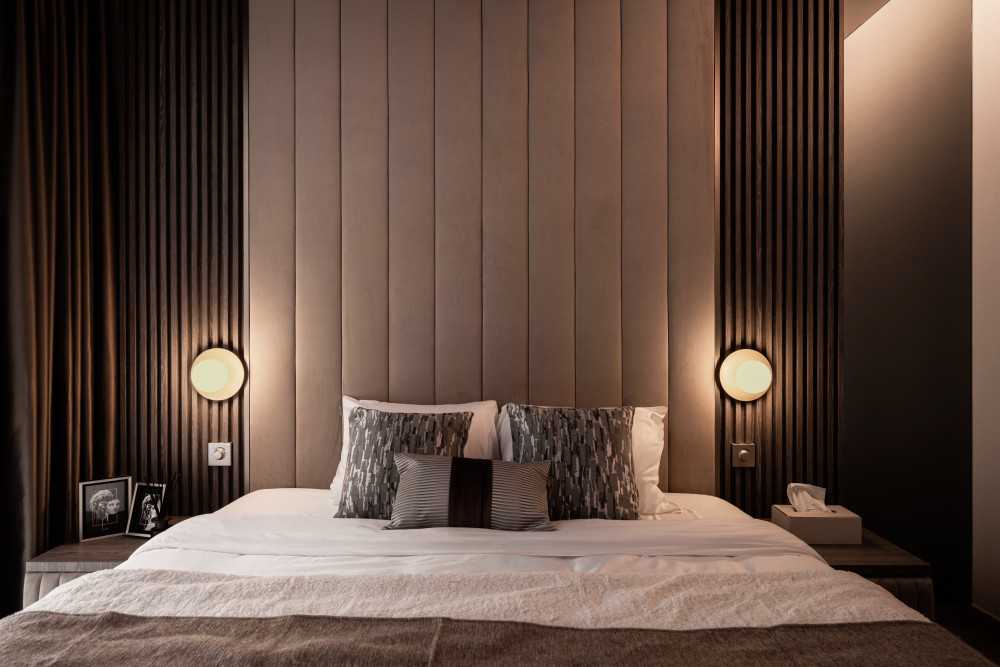 Modern Bedroom with Built-in Bed and Bedside Table