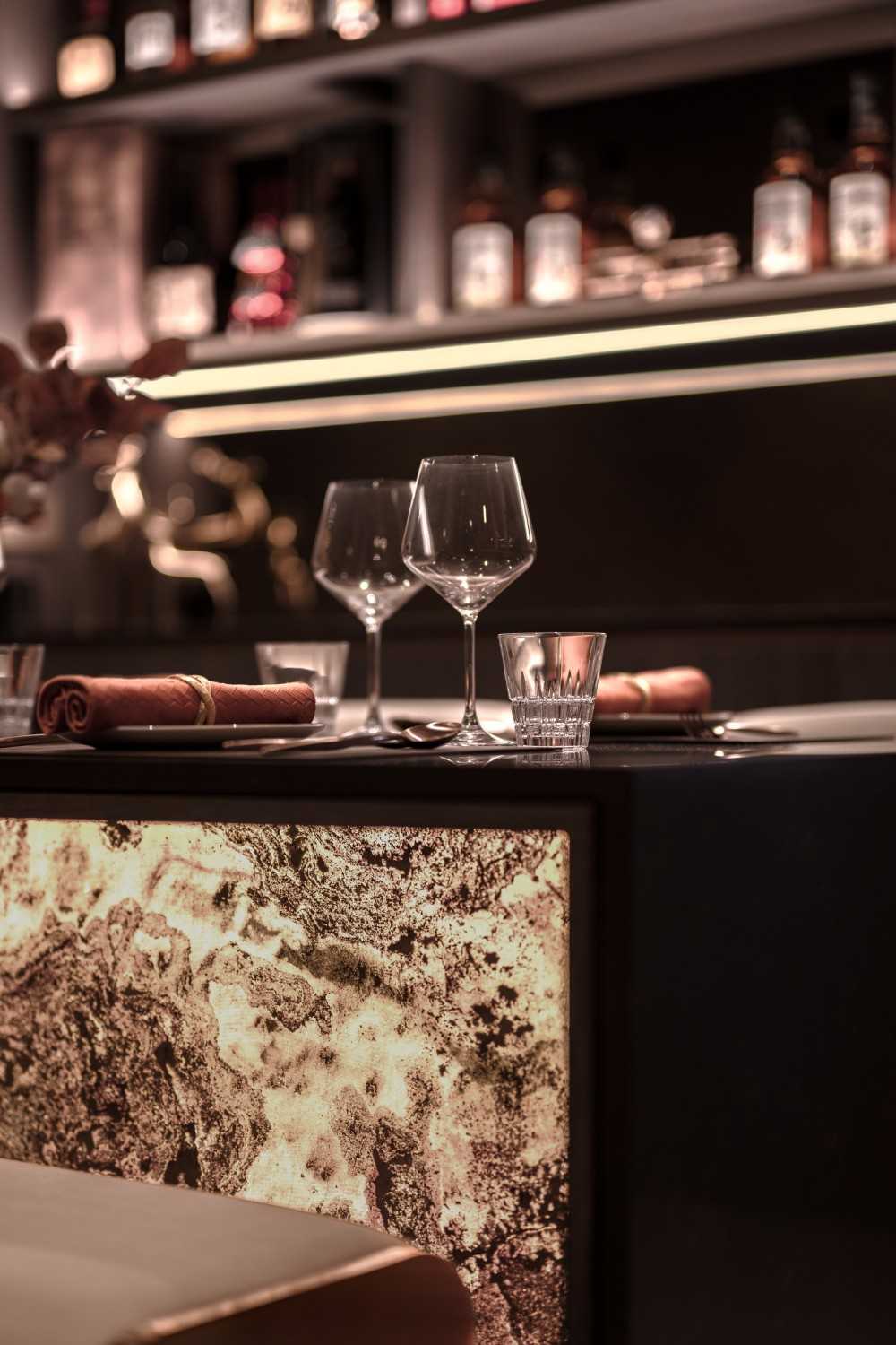 Modern Pub with Bar Counter and Seating Bench