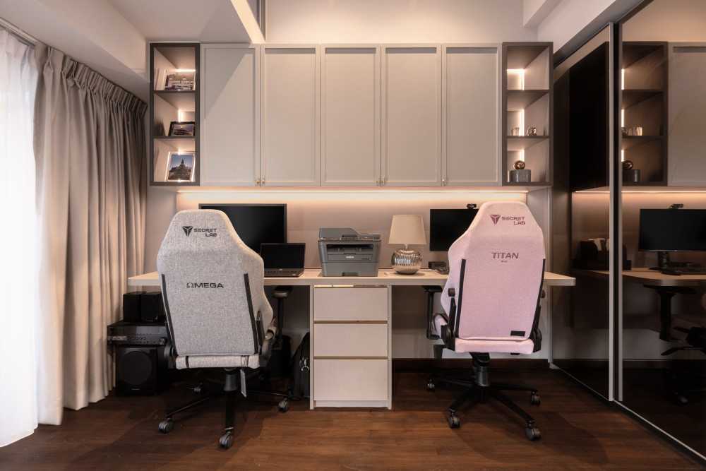 Modern Study with Desk and Desk Chairs