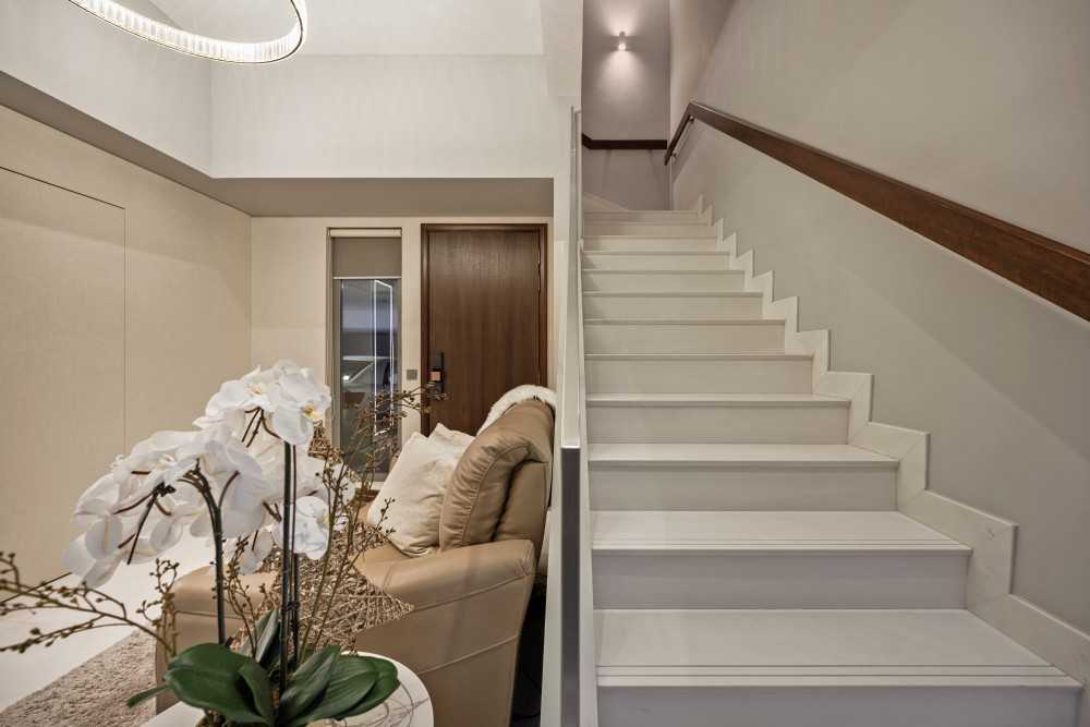 Modern Basement with Wall Shelves and Shelving Units