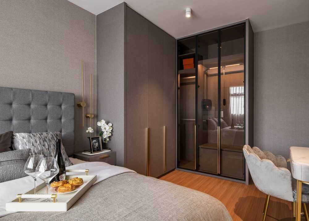 Modern Bedroom with Cove Lighting and Wardrobe