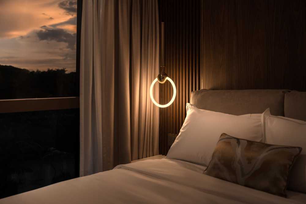 Modern Bedroom with Built-in Bed and Bedside Table
