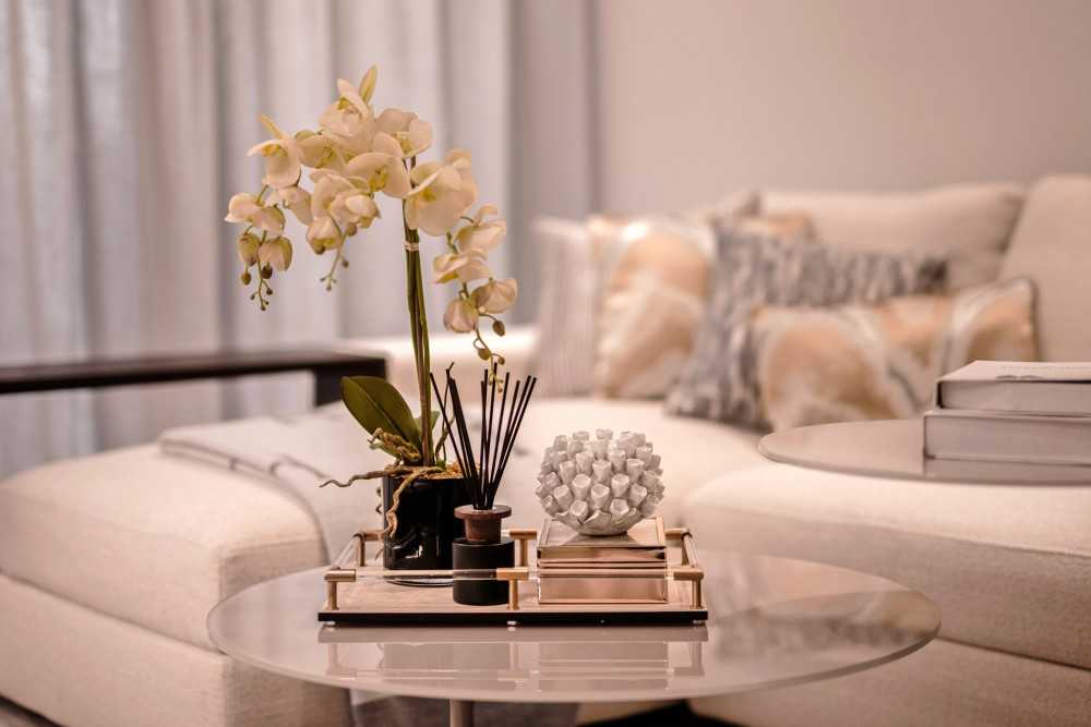 Modern Living Room with Sofa and Paintings