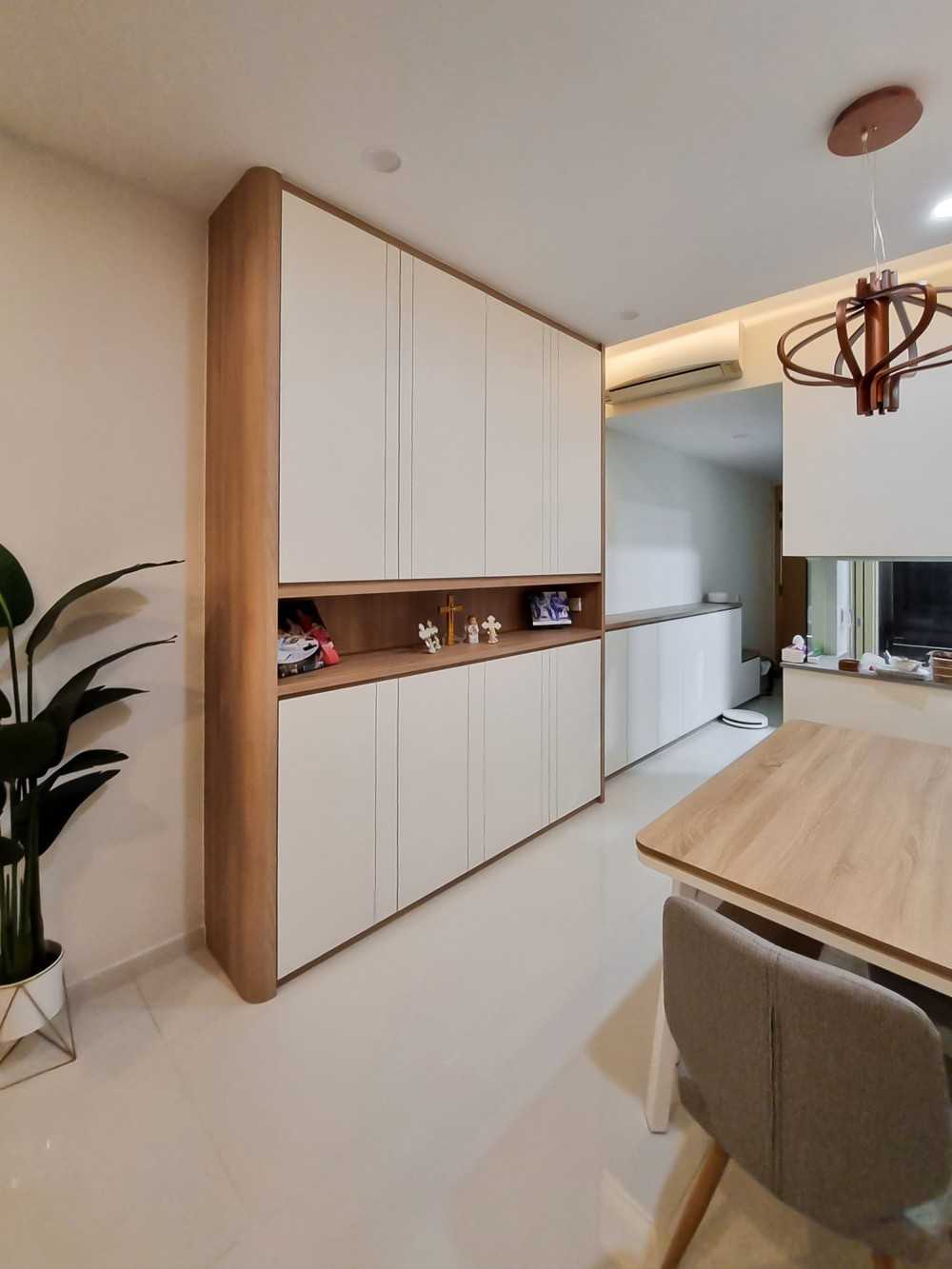 Scandinavian Dining Room with Sideboard and Paintings