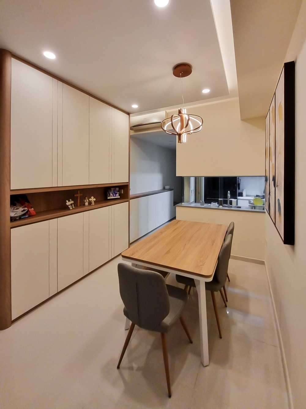 Scandinavian Dining Room with Dining Table and Sideboard