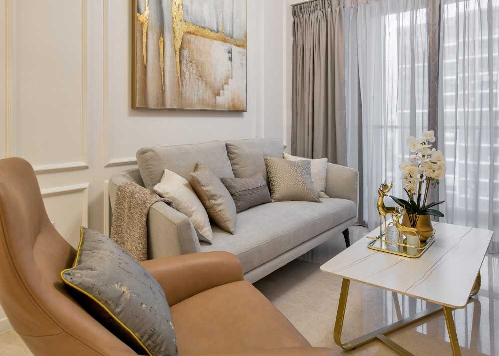 Modern Living Room with TV Console and Sofa