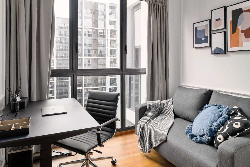 Modern Study with Desk and Desk Chairs