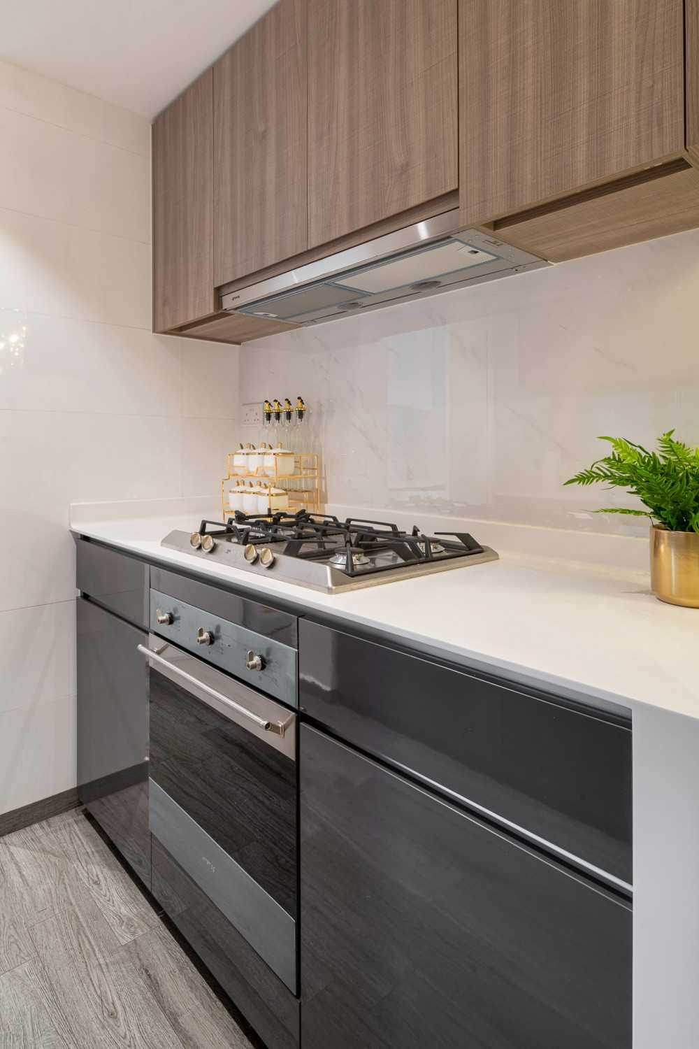 Modern Kitchen with Countertop and Vinyl Flooring