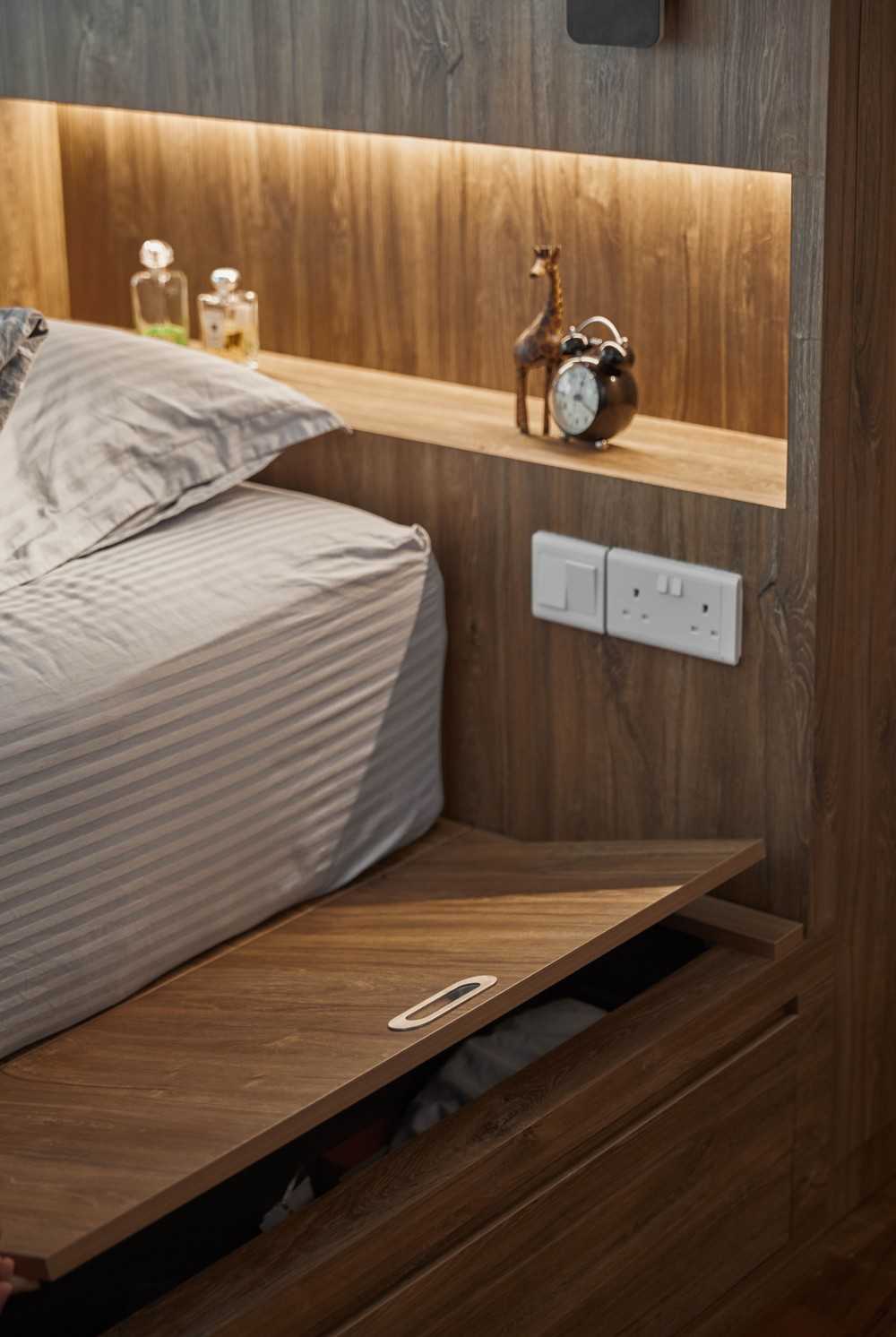 Contemporary Bedroom with Platform Bed and Cove Lighting