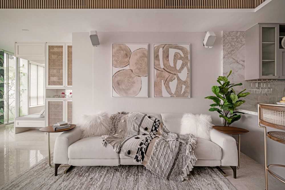 Modern Living Room with TV Console and Feature Wall