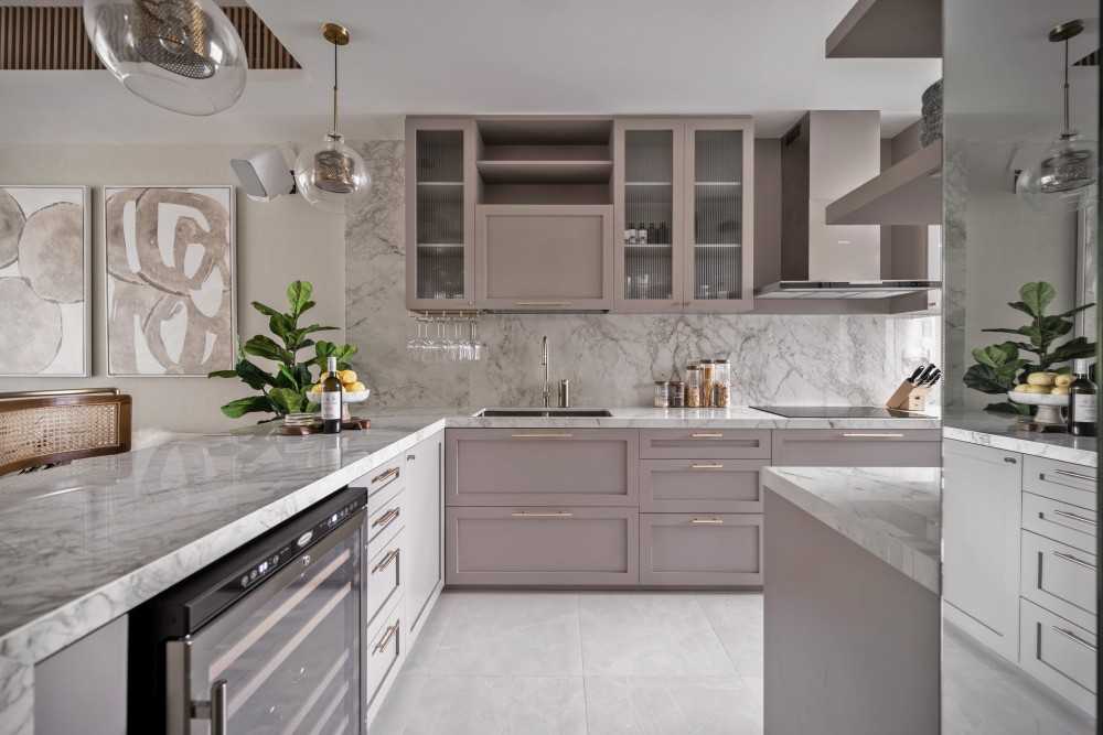 Modern Kitchen with Countertop and Kitchen Window