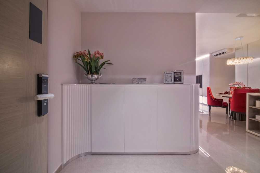 Modern Entryway with Shoe Rack and Console Table